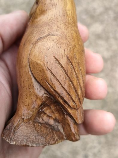 Hardwood carved Tawny owls