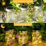 Solar Lights Garden - 3 Pack Solar Mason Jar Lights 30 Led Water-Proof Outdoor Fairy Lights Indoor/Outdoor Hanging Lantern for Garden Wedding Christmas Decorative Lighting (Warm White) Image 2