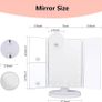 Makeup Mirror with LED Lights, 22 LED Lights Vanity Cosmetic with Touch Screen, Magnification Tri-Fold 2X 3X Magnifying Image 4