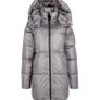 DKNY Sport Metallic Silver Longline Down Puffer Jacket Coat Image 4