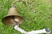 Vintage Brass Captain Ship Bell Maritime Wall Bracket Boat Decor