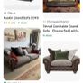 Leather and fabric sofa suite Image 6
