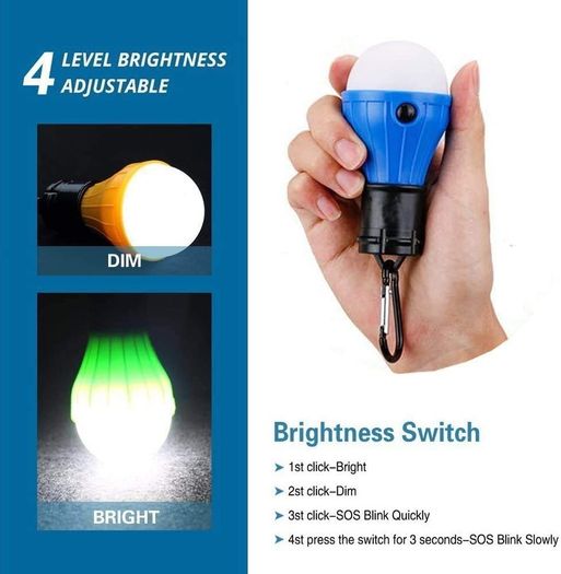 LED Tent Lantern Lamp Emergency Light Battery Powered Waterproof Portable Bulb for Hiking Fishing Camping Household Car Repairing  4 Pack (FREE POSTAGE)