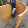 Home Bar Top Project Breakfast Bar - Kitchen Island Counter Top - Reception Desk. Curved Timber. Image 4