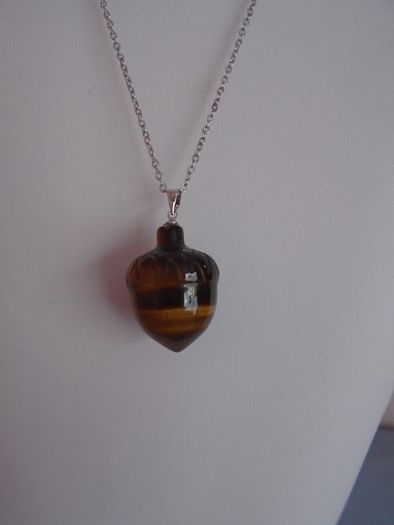 Tigers Eye acorn necklace, Tigers eye,Gemstone jewellery, Gift,jewellery