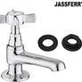 Pair of Basin Taps Hot and Cold Water Bathroom Sink Tap Chrome Crosshead Handle Lever 1/2" Faucet, Set of 2 (FREE POSTAGE) Image 4