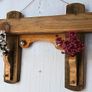 NEW Rustic Oak Beam Floating Shelf with hooks Image 5