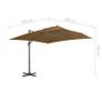 Cantilever Umbrella with Aluminium Pole 300x300 cm Taupe Image 9
