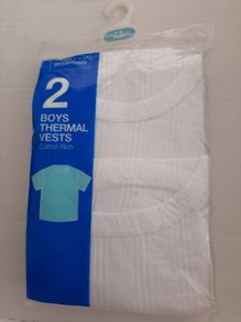 New 2 pack cotton thermal vests in wrapping