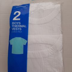 New 2 pack cotton thermal vests in wrapping