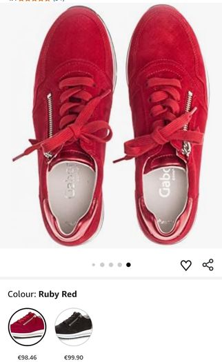 Brand New Gabor Comfort Red Suede Sneakers Size UK 4.5