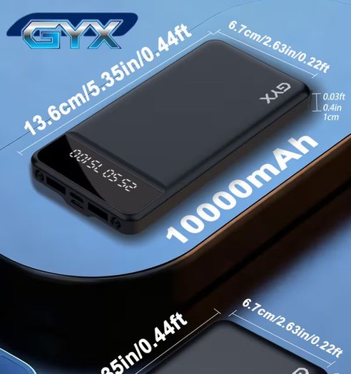 10000Mah Power Bank, Fast Charging Outdoor Portable Charger 2 USB 3.0 Type C QC PD4 with LED Display