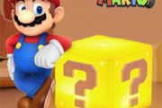 Super Mario Night Light with Music Anime Peripherals LED Question Mark Toad Children Bedroom Bedside Lamp USB Charging Gifts