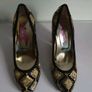 Le Babe Mirror 5019 Black Gold Embroidered Block Heel Court Shoes EU36 BNIB CAN POST Image 6