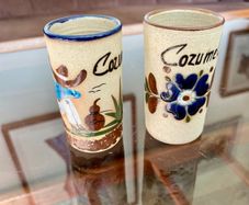 Stoneware Tequila Shot Glasses Tonala Mexico