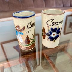 Stoneware Tequila Shot Glasses Tonala Mexico