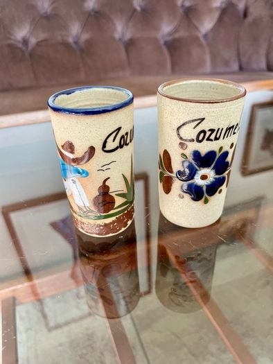 Stoneware Tequila Shot Glasses Tonala Mexico
