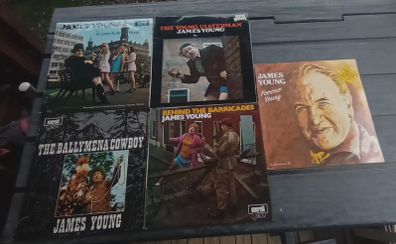 5 x vintage LPs from James Young, D18 post 6e