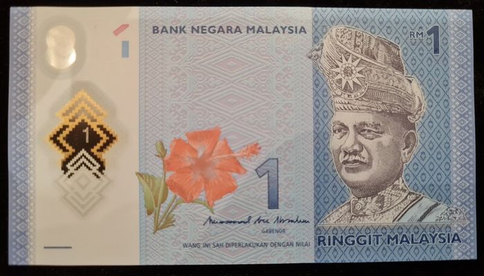 Malaysia 1 Ringgit Unc polymer banknote
