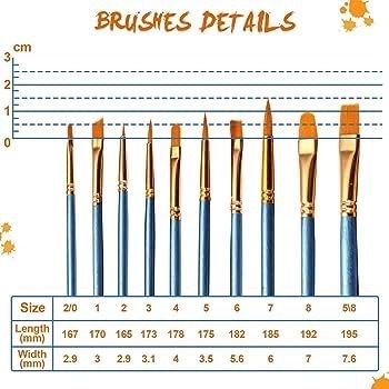 30 pcs Nylon Hair Brushes for Acrylic Oil Watercolor Painting Artist Professional Painting Kits