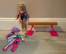 Barbie gymnast set plus doll