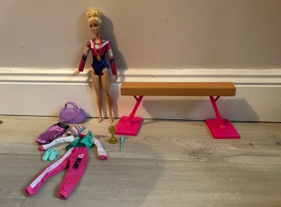 Barbie gymnast set plus doll