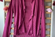 Cardigan twist brand waterfall front lace knit