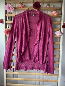 Cardigan twist brand waterfall front lace knit