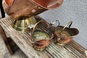 Vintage copper and brass coal helmet +2