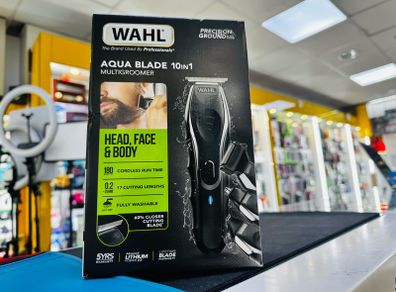 Wahl Aqua Blade 10 in 1 Beard Trimmer with 30ml Beard Oil, Beard Care Set for Men, Fully Washable head face and body