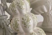Beautiful Elegant ShabbyChic Autumn Halloween Decor stacked Pumpkins that can be taken out year after Year in beautiful  soft colours