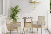 Garden Dining Set 3 pcs Grey Poly rattan
