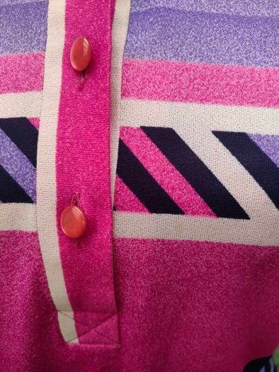 Vintage 70s pink striped A-line dress size S/M Postage included