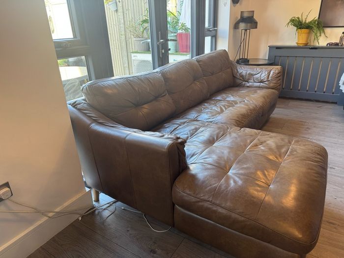 leather  chaise sofa