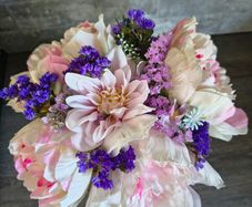 Artificial flower arrangement ceramic pot