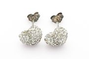 Sterling Silver CZ Heart Stud Earrings