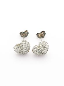 Sterling Silver CZ Heart Stud Earrings