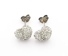 Sterling Silver CZ Heart Stud Earrings