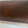 Rare antique low shoe changing bench. With celtic design embossed in the  leather Image 10