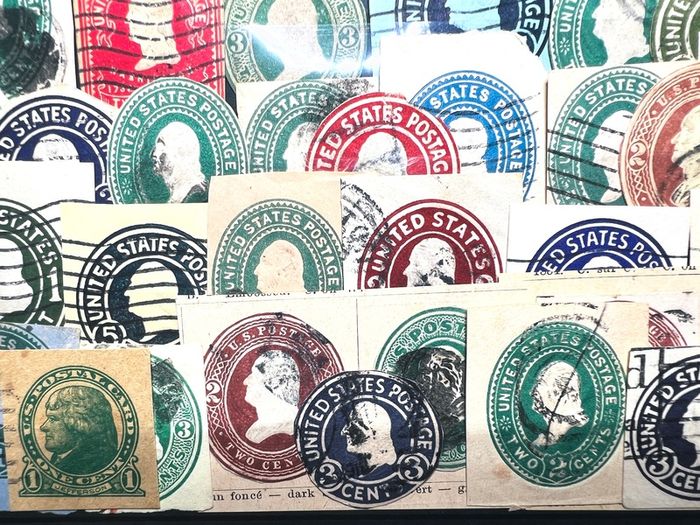 USA Early prepaid stamps from cards and envelopes