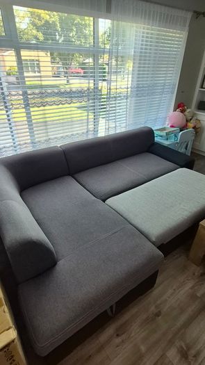 Grey corner sofa bed