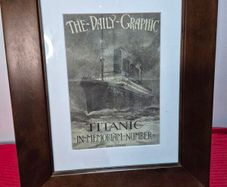 Framed Titanic Memoriam Newspaper Print Solid Birch Frame 43.5x53.5cm