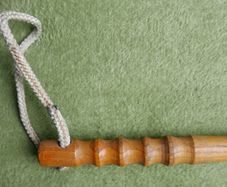 Vintage Garda wooden Baton with turned handle and strap
