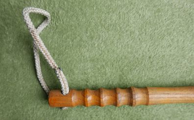 Vintage Garda wooden Baton with turned handle and strap