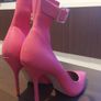 Pink Ankle Strap High Heels Image 4