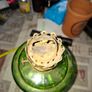 Beautiful Antique Green Oil Lamp Postage Available Image 5