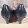 Vintage SALVATORE FERRAGAMO leather shoes mid heels slip on pointy toe navy red Size UK 7 AA very narrow EU 40 (AT1) Image 7