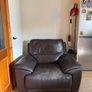 Leather recliner sofa and matching armchair Image 6