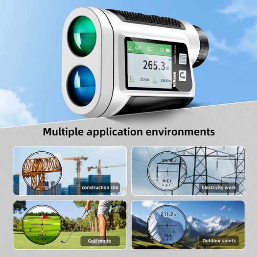 Laser Rangefinder with Slope Compensation 650Yards Golf Range Finder with Side Screen Display Flag Locking Vibration for Golfing