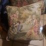 Vintage Tapestry Cushion Covers Romantic French Pastoral Scene (Pair) Image 2